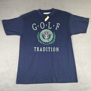 Vintage‎ 90s Players Golf Traditions T-Shirt Large Blue Single Stitch NWT
